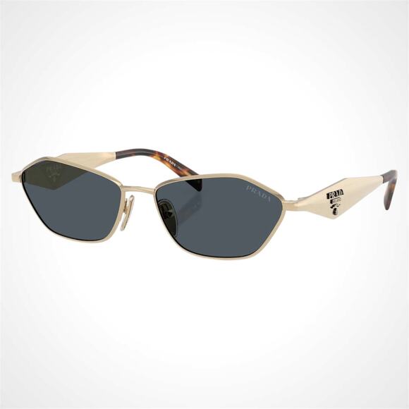 New PRADA Sunglasses Gold Metal 3D Logo Aviator Cat Eye main image 5